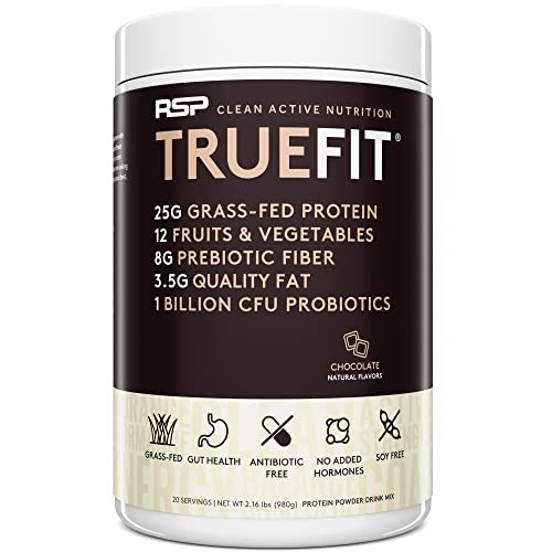 TrueFit Meal Replacement Shake Protein Powder, Grass Fed Whey + Organic