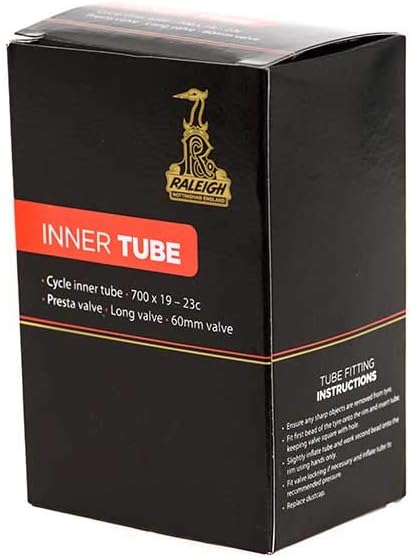 Raleigh - TA500XL - 700 x 18-23c Black Butyl Rubber Bicycle Inner Tube with a Long Presta Valve for 700c Tyres