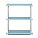 Furinno TURN-N-TUBE Storage Shelves, 3-Tier Book Shelf, Corner Shelf, Toolless Open Shelves, for Organization and Storage, Living Room, Garage, Home Office, Light Blue