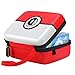 Yonune D DACCKIT Case for Pokemon Cards, Fits Up to 400 Cards, Card Box with Hand Strap & Carabiner（Red and White）