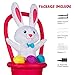 HOOJO 7 Ft Easter Inflatables Bunny with Basket and Eggs Decorations - Blow up Party Decor for Indoor Outdoor Yard with Color Changing LED Lights