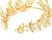Bridal Tiara Wedding Crown Leaf Headband Grecian Wreath Laurel Wedding Goddess Headpiece with Crystal and Pearl