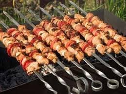 Set of 10 Stainless Steel Skewers for Shashlik Shampur Kebab BBQ Meat Mangal