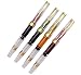 Asvine Yongsheng Clear Classical Fountain Pen Fine Nib Arrow Clip, Piston Filling System, Gold Trim, Set of 4 Pieces in transparent Color