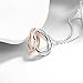 Buycitky 14k White Gold Rose Gold Plated Twist Love Heart Pendant Necklace Women Teen Girls Loving You Iterlocking Heart Necklace (Loving You)