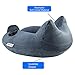 Longfit Soft Velvet Inflatable Travel Neck Pillow with Built-in Pump, Extra-Soft Washable Cover, and Compact Travel Pillow Set for Airplane,Traveling and All Kinds of Relax