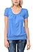 Shamaim Women Scoop Neck Short-Sleeves Front Pleated Top