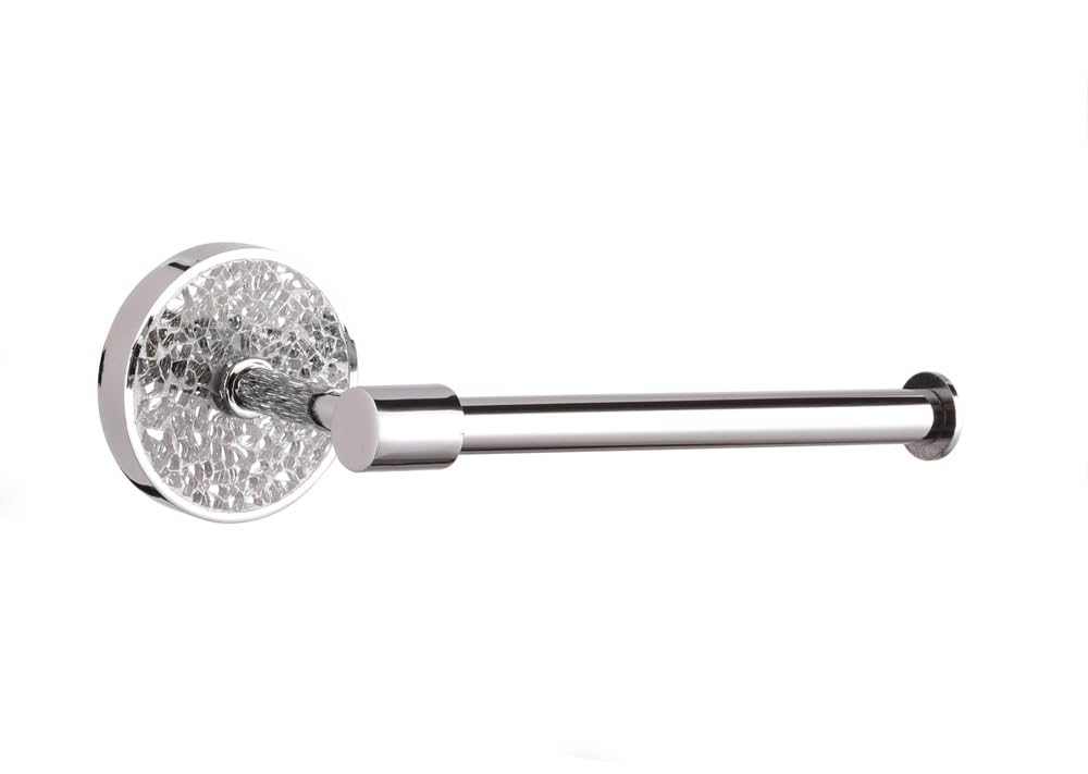 EagleWiz Silver Crushed Glass Toilet Tissue Roll Holder Excellent Finish Wall holder With General Wall Fittings