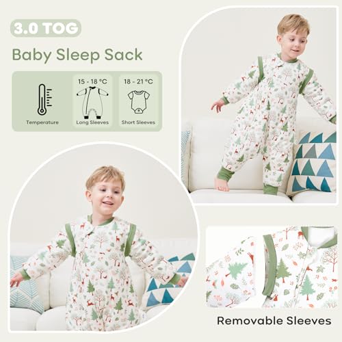Looxii Baby Sleep Sack with Feet 1824 2436 Months 3 TOG Cotton Quilted Winter Baby Wearable