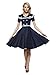 Maggie Tang 50 60s Rockabilly Vintage Gossip Girl Swing Gown Dress Navyblue S
