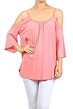 Modern Kiwi Solid Off-The-Shoulder High Low Tunic Top