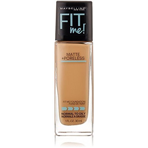 Maybelline New York Fit Me! Matte + Poreless Foundation, Warm Honey [322] 1 oz (Pack of 2)