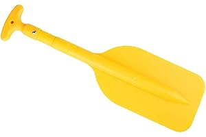 Emergency Telescoping Plastic Boat Paddle Collapsible Aluminum Oar Kayak Canoe Paddles T-Handle for Boating Yellow 21"-42"