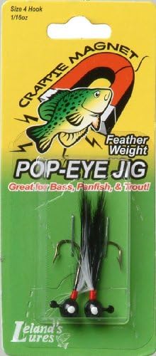 Leland Lures 1/16 oz Pop Eye Jig White/Black Fishing Equipment