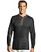 Hanes Men's X-Temp Thermal Longsleeve Henley Top, Black, Medium