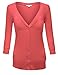 ZENNESSA Women's Basic Vneck Button Down Soft Knit Sweater Cardigan