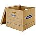 Bankers Box Medium Classic Moving Box 10 Pack, Reinforced Handles, Tape-Free Assembly, Box with Lid, 19-in x 14.5-in x 15.5-in (8817201)