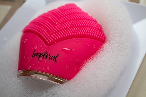Facial Cleansing Brush Silicone Ultrasonic Massager Exfoliator Bundle With Spa Headband and Makeup Removing Wash Cloth