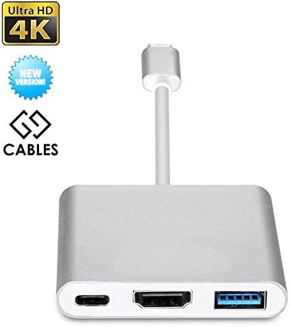 [NEWEST VERSION] USB 3.1 Type C TO HDMI Adapter 4K/USB3.1/ with 1 PD Charging Port for New Macbook, Chromebook, Surface Pro, S8/S8+ by GG CABLES