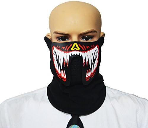 Soksar Light Up Face Mask Sound Activated LED Flash Music For Party For Cycling