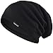 FORBUSITE B018 Distressed Stripe Slouch Beanie Skull Cap for Summer (B020b-black)