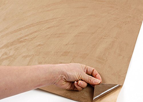 Magic-fix Peel & Stick Suede Look Pre-Pasted Fabric Shelf Liner Adhesive-Backed Suede Wallpaper (Dark Beige : 19.68 inch X 57.08 inch) - Thumbnail 3