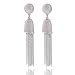 Luxurious Long Hanging Metallic Dangle Tassel Drop Earrings