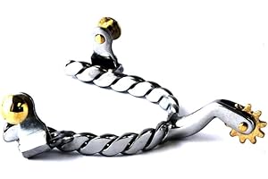 Colorado Saddlery The Cricket Spurs for Women - Stainless Steel, Stylish Boot Spurs with 7/8" Brass Rowels - Perfect for Trail Riding, Horse Tack, Outfitting - Comes in a Pair