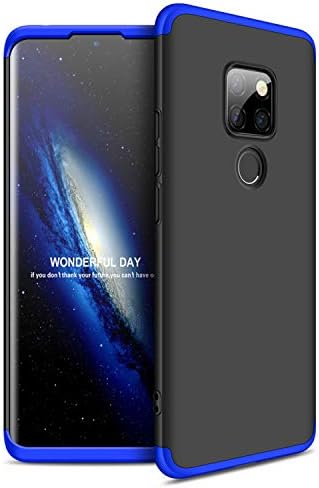 MYLBOO Case For Huawei Mate 20,[3 in 1]360 Degrees Full Body Protection,[Anti-Scratch] [Shockproof] Matte Ultra Slim PC Hard Case for Huawei Mate 20 (No screen protector) (Black+Blue)