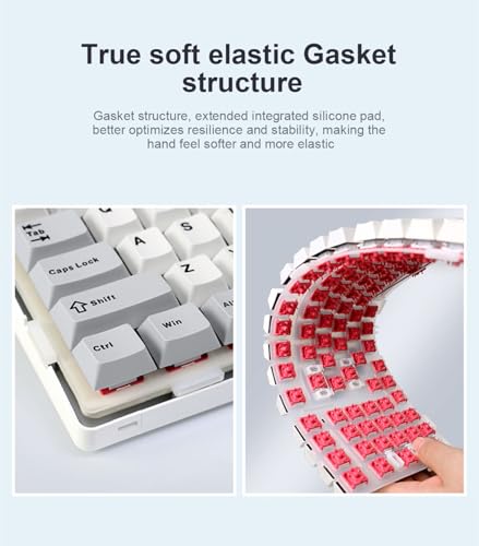 AULA F99 PRO Wireless Mechanical Gaming Keyboard,99 Keys Creamy Keyboard Ergonomic Bluetooth Keyboard Hot Swappable Custom RGB Backlit with 8000mAh Battery - Gradient Gray