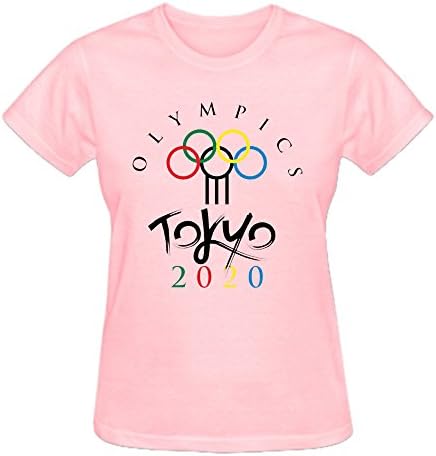 ZHHIL 2016 2020 Summer Olympic Womens Crew Neck T Shirts Pink