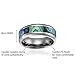 Cavalier Jewelers 8MM Comfort Fit Titanium Wedding Band | Engagement Ring with Abalone Shell Inlay | Beveled Edges