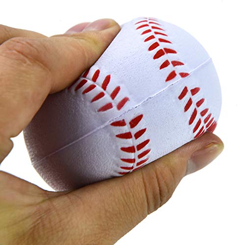 Pomeat Foam Baseball, 3Pcs Squeeze Sport Balls Foam Replacement Baseballs for Kids Sports Themed Party Favor Toys and Stress Relief