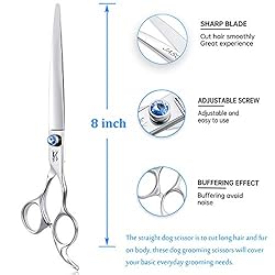 8" Straight Dog Grooming Scissors Long Pets