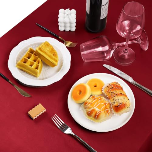 2 Pack Rectangle Table Cloth 60" x 102" – Durable Polyester Tablecloth Offers Reusable & Washable Protection, Ideal for Outdoor Party, Picnic, Wedding, Banquet and Birthday (Burgundy, 60"x102")