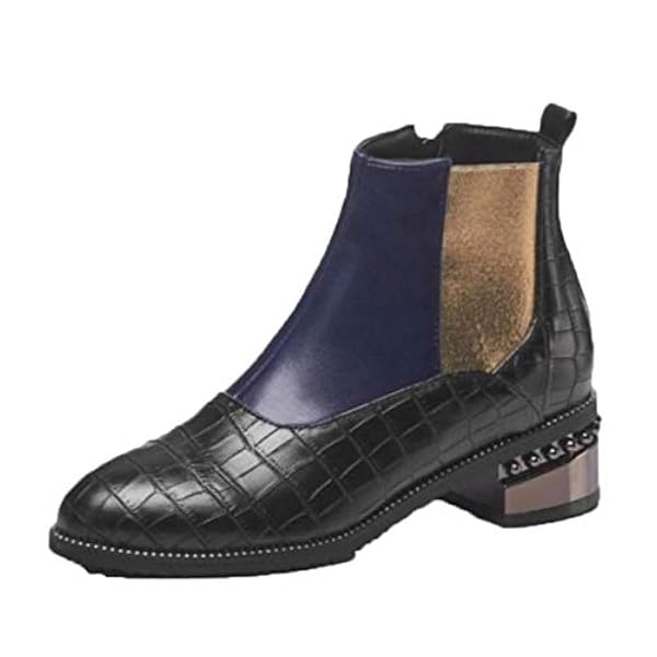 Shouda Stivaletti Chelsea da Donna Elegante Colore Misto Slip on Tacchi  Bassi Moda Punta Tonda Autunno
