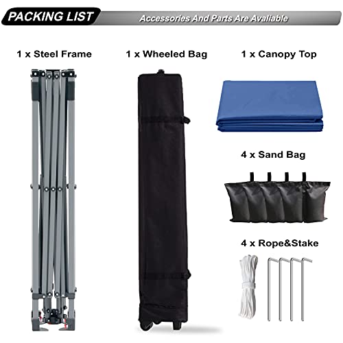 ABCCANOPY 2.4x2.4M Pavillon Outdoor Easy Pop-up-Überdachungszelt mit 2 Seitenwände,Navyblau – Bild 5