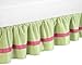 Sweet Jojo Designs Pink and Green Flower Collection Bed Skirt for Toddler Bedding Sets