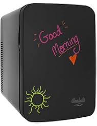 Cooluli Vibe Black 15 Liter Compact Portable Cooler Warmer Blackboard Mini Fridge for Bedroom, Office, Dorm, Car - Great for Skincare & Cosmetics (110-240V/12V)