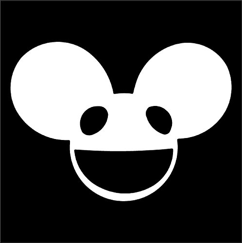 Deadmau5 Front Logo | WHITE!!!!!!!!!!!!! | 5 X 4 In| l - Die Cut Vinyl Car Decal Sticker for Car Window Bumper Truck Laptop Ipad Notebook Computer Skateboard Motorcycle | Premium White Vinyl