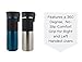 Contigo AUTOSEAL Vacuum Insulated, Stainless Steel Travel Mug, 2 Pack - Keeps Drinks Hot and Cold, Autoseal Button Prevents Spills - No-Slip Comfort Grip - Biscay Bay/ Stainless Steel - 16 Ounces