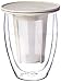 Bodum Tea For One Double Wall Glass Tea Strainer, 0.35-Liter, 12-Ounce, Off-White