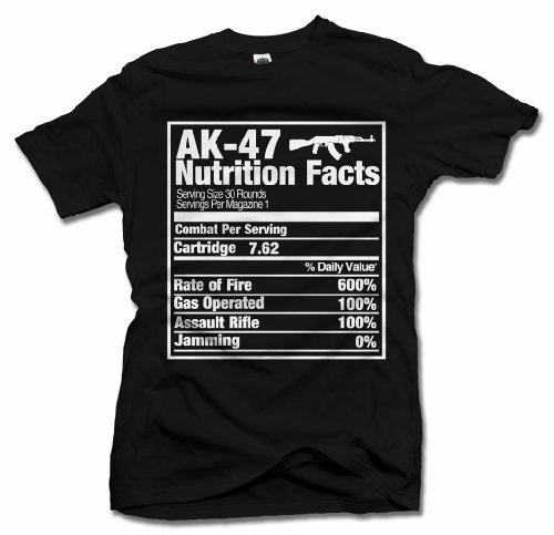 AK-47 NUTRITION FACTS GUN T-SHIRT Men's Tee (6.1oz)