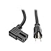 Tripp Lite 8ft Heavy Duty Power Extension Cord Cable 15A 14 AWG 5-15P to Right-Angle C15 Black 8' (P019-008-C15RA)