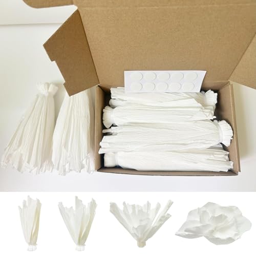 White Paper Flowers 3D Artificial Wall Décor, Wedding, Birthday, Bridal, Baby Shower, Nursery Room Backdrop, Table Centerpieces, Party Decorations and Supplies