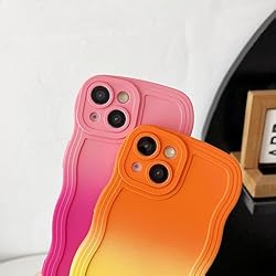 Caseative Gradient Solid Color Curly Wave Frame