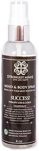 "Success" Mind & Body Mist by Strongest Minds - Original Aromatherapy Mist Spray for Self Confidence Boost and Weight Loss – Powerful, All Natural Grapefruit Essential Oils Gift for Men & Women, 4oz