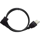 NavePoint UL Listed Right Angle Power Cord Cable 3-Prong (NEMA 5-15P to IEC-320-C13) 3 Ft Black