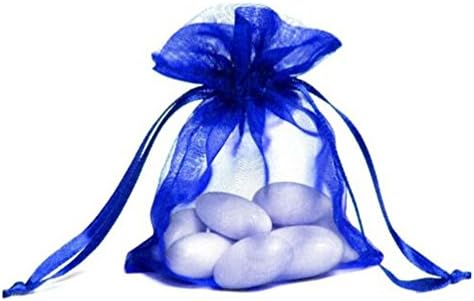 KINGWEDDING 6"x9" 16x22cm Organza Drawstring Strong Candy Jewelry Pouch Gift Bag For Party Wedding Favor (100Pcs) (Royal Blue)