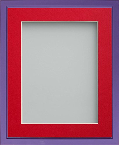 Frame Company Drayton Range 6X4-Inch Purple Picture Photo Frame with Red Mount For Image Size 5X3-Inch